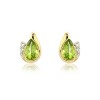 9ct Yellow Gold Peridot & Diamond Stud Earrings