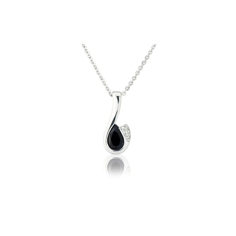 9ct White Gold Sapphire & Diamond Pendant | Macintyres of Edinburgh