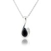 9ct White Gold Sapphire & Diamond Pendant | Macintyres of Edinburgh