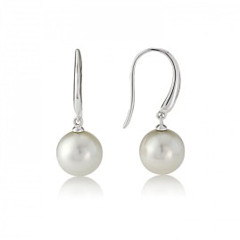 9ct White Gold Cultured Pearl Drop Earrings