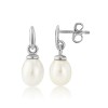 9ct White Gold Freshwater Pearl Drop Earrings