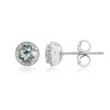 9ct White Gold Aquamarine & Diamond Stud Earrings