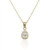 9ct Yellow Gold Pear Shaped CZ Halo Cluster Pendant