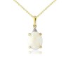 9ct Gold Oval Opal & Diamond Pendant | Macintyres of Edinburgh