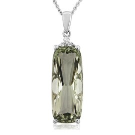 9ct White Gold Green Amethyst Pendant - Macintyres of Edinburgh