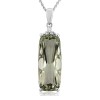 9ct White Gold Green Amethyst Pendant - Macintyres of Edinburgh