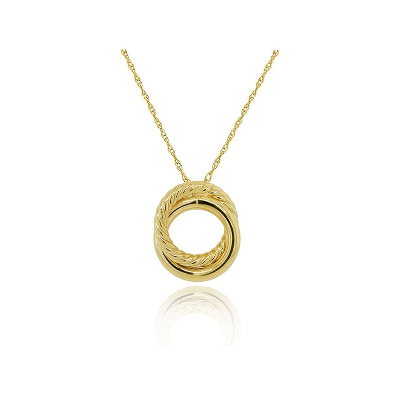 9ct Gold Rope Link Pendant on Chain