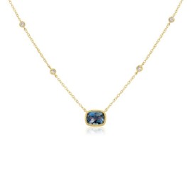 London Blue Topaz & Diamond Necklace - Macintyres of Edinburgh