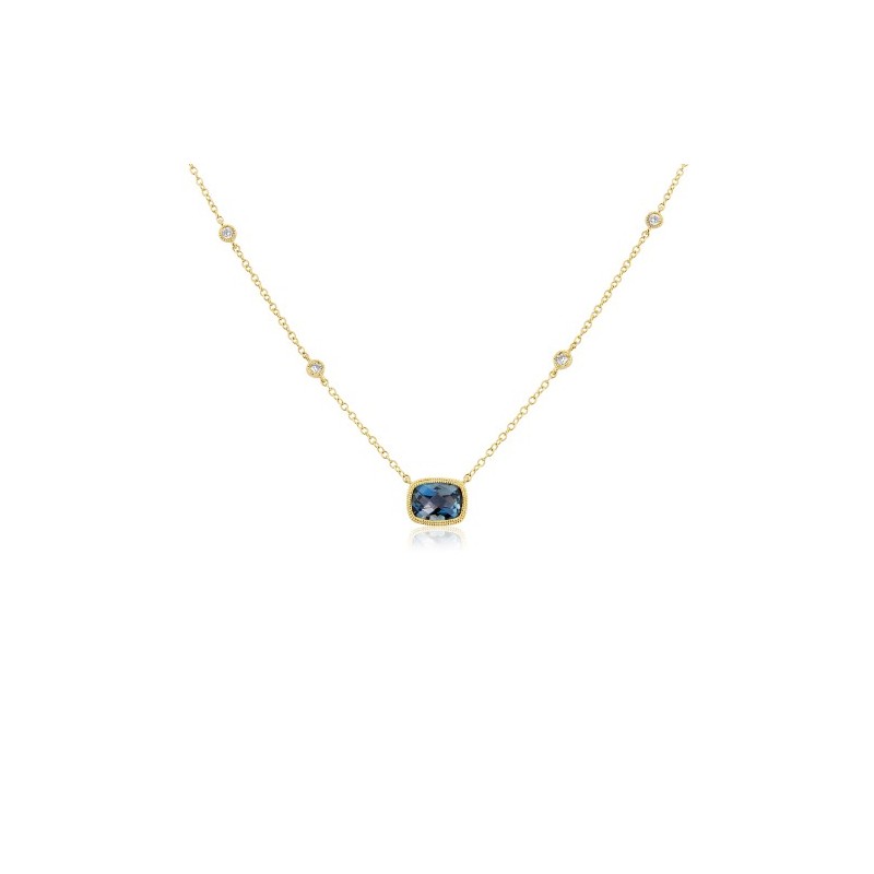 London Blue Topaz & Diamond Necklace - Macintyres of Edinburgh