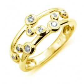 9ct Gold Diamond Bubbles Dress Ring - 0.11ct