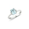 9ct White Gold Aquamarine & Diamond Dress Ring