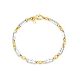 9ct Two-colour Gold Lozenge Link Bracelet