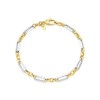 9ct Two-colour Gold Lozenge Link Bracelet