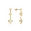 9ct Gold Mother-of-pearl Quatrefoil Drop Earrings