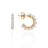 9ct Gold Cultured Pearl Hoop Earrings