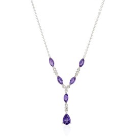 Amethyst & Diamond Necklace White Gold - Macintyres of Edinburgh