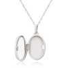 Sterling Silver Small Oval Locket & Chain