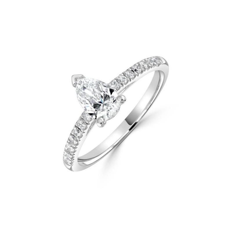 Platinum Pear Shaped Diamond Engagement Ring - Macintyres of Edinbrugh