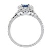 18ct White Gold Sapphire & Diamond Cluster Ring - S 0.87  D 0.53