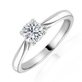 Platinum Diamond Solitaire Ring - 0.58 H/VS2