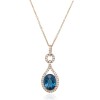 Rose Gold London Blue Topaz Necklace 