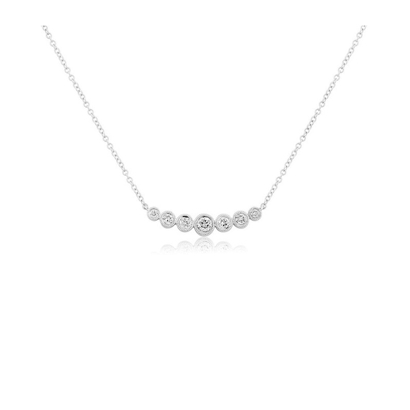 9ct White Gold Diamond Necklet - 0.26ct