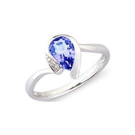 9ct White Gold Tanzanite & Diamond Dress Ring