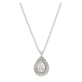 9ct White Gold Pear Shaped Diamond Pendand & Chain - 0,.21cts