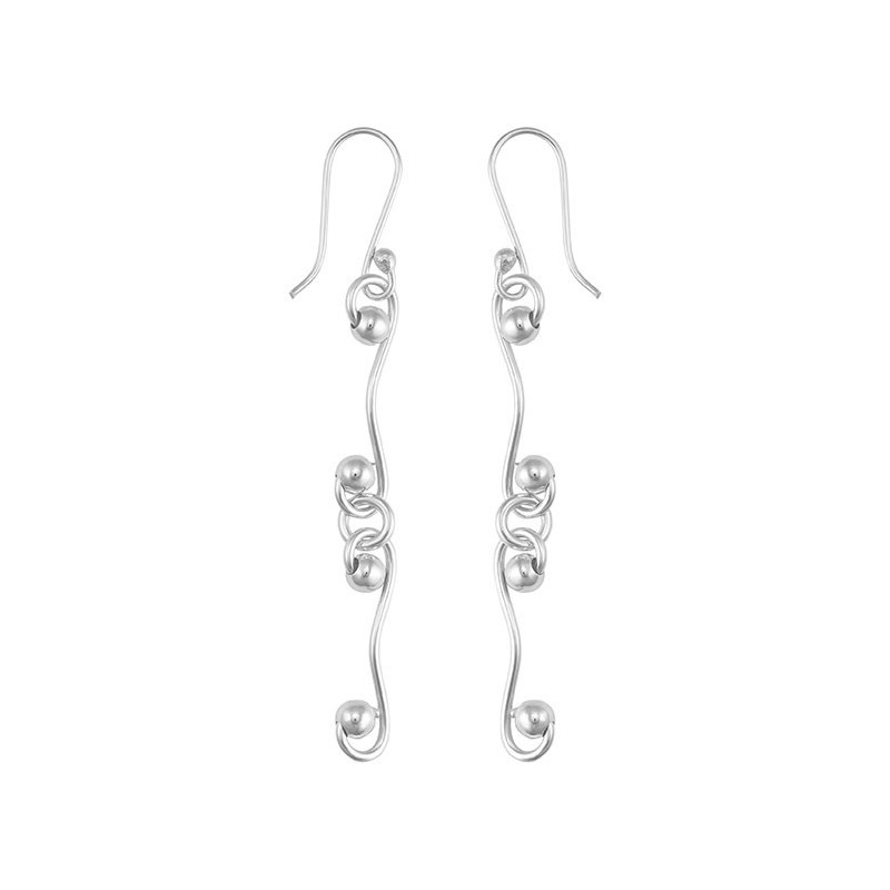 Tianguis Jackson Silver Ball & Wire Drop Earrings