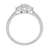 Platinum 3st Diamond Ring with Diamond Shoulders - 0.51ct