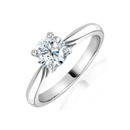 Platinum 0.80ct Round Brilliant Cut Diamond Solitaire Engagement Ring