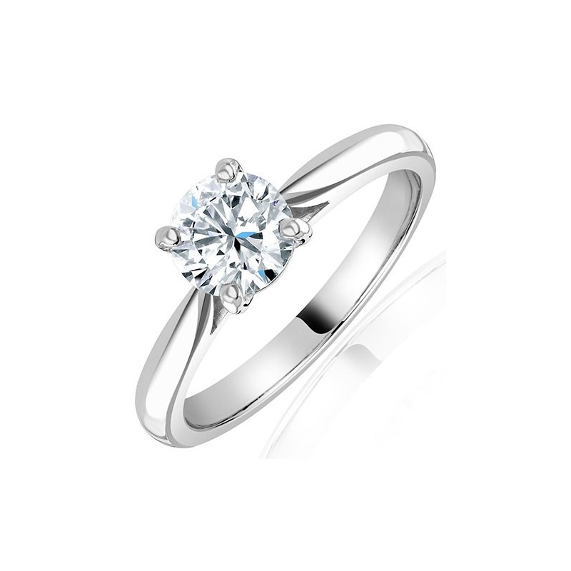 Platinum 0.80ct Round Brilliant Cut Diamond Solitaire Engagement Ring