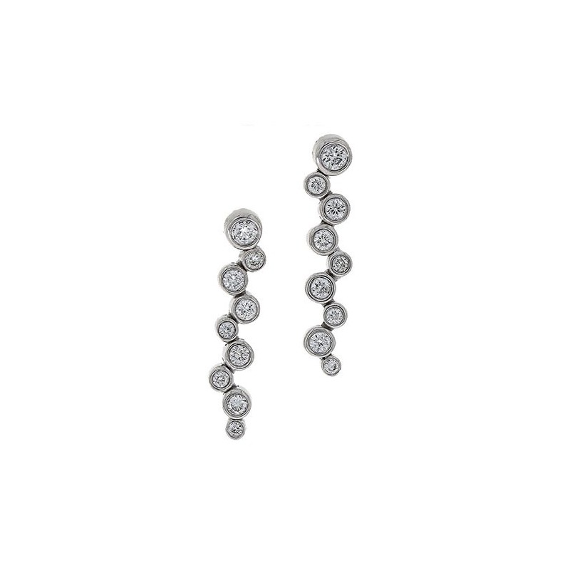 18ct White Gold Diamond Drop Earrings - 0.36cts