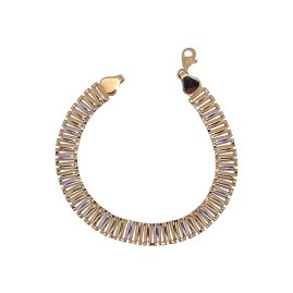 9ct Two-colour Gold Flat Link Bracelet