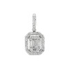 18ct White Gold Baguette & Brilliant Cut Diamond Pendant - 0.52