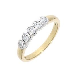 18ct Gold 5st Diamond Eternity Ring - 0.48ts