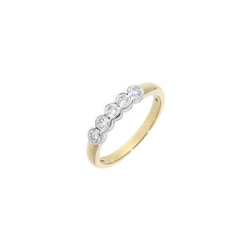 18ct Gold 5st Diamond Eternity Ring - 0.48ts