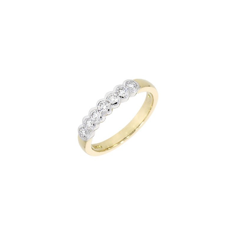 18ct Gold 7 Stone Diamond Eternity Ring - 0.44cts