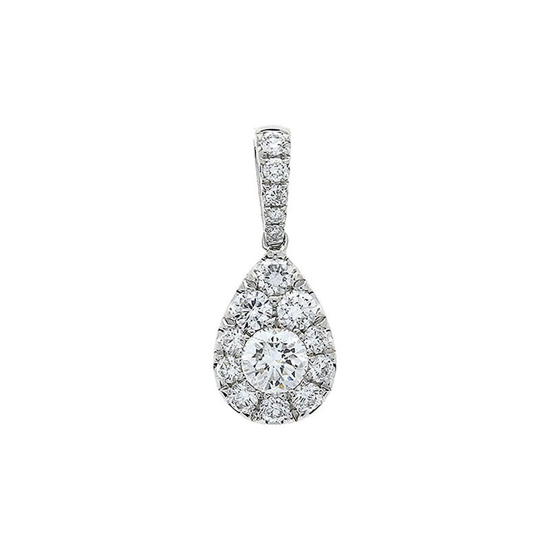 18ct White Gold Diamond-set Pear-shaped Pendant - 0.58cts