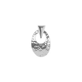 Tianguis Jackson Silver Oval Hammered Pendant & Chain