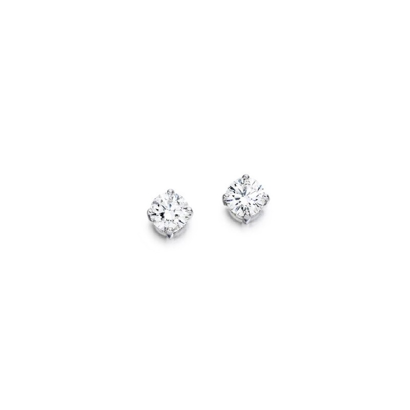 18ct White Gold Diamond Solitaire Stud Earrings - 0.31cts