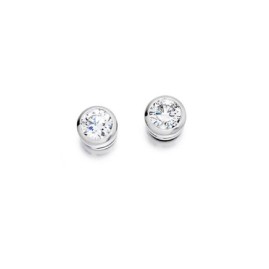 18ct White Gold Diamond Solitaire Stud Earrings - 0.23cts