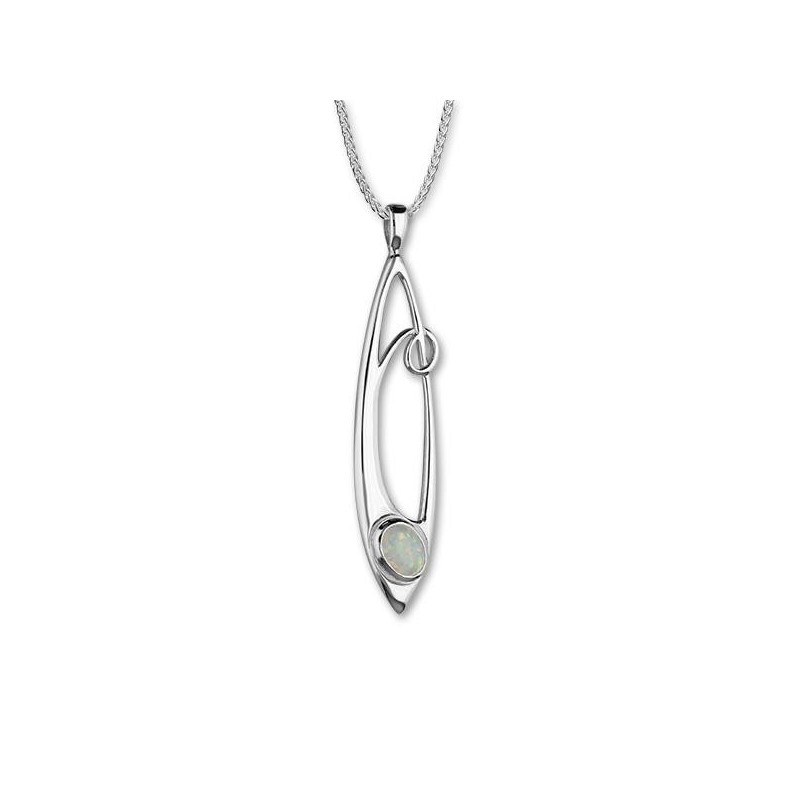 Ortak Aurora Contemporary Silver Pendant - SP143Opal