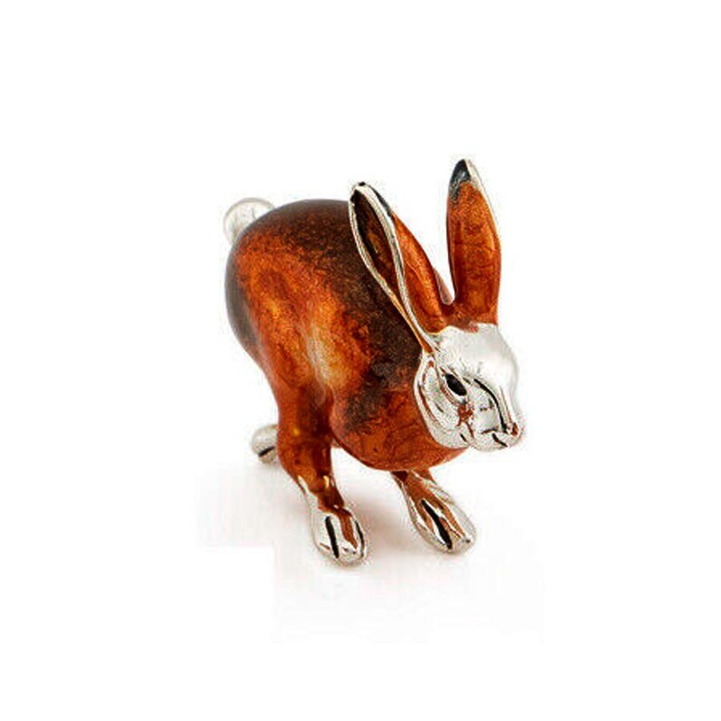 Saturno Sterling Silver & Enamel Running Hare