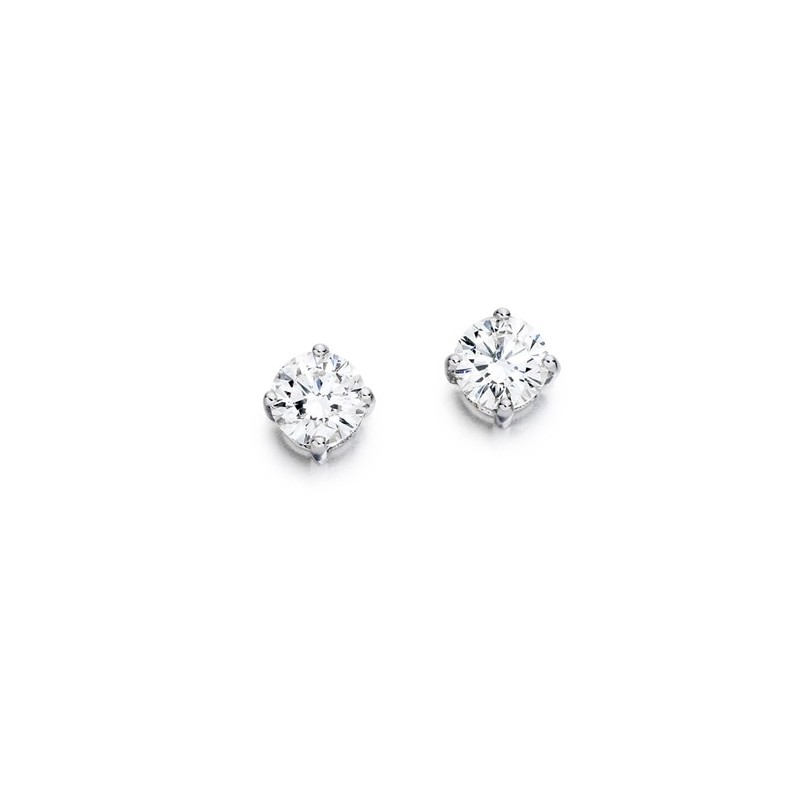 18ct White Gold Diamond Solitaire Stud Earrings - 0.45cts