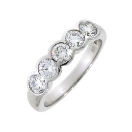 Platinum 5 Stone Diamond Eternity Ring - 1.27cts