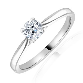 Platinum Diamond Solitaire Ring - 0.40 G/SI1