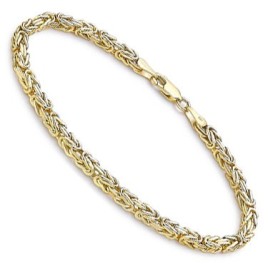 9ct Yellow Gold Large Byzantine Link Bracelet