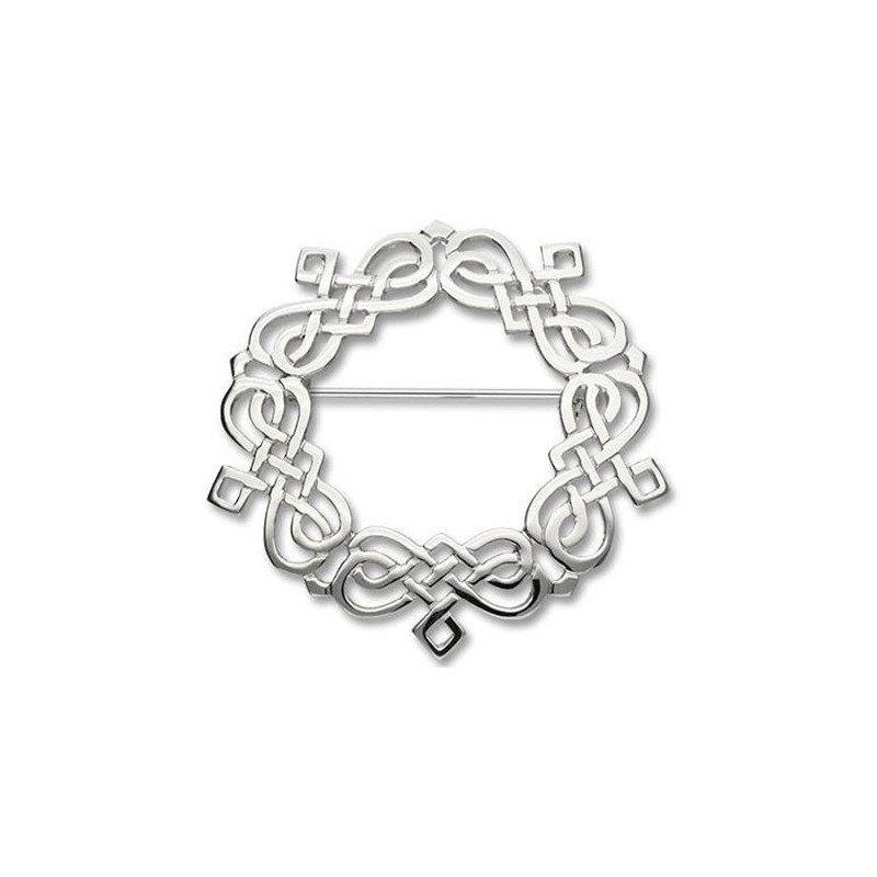 Ortak Silver Contemporary Celtic Brooch - B306