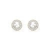 9ct Yellow Gold Pearl And CZ Stud Earrings